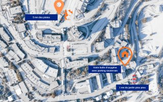 Plan de situation appartement-jardin des piou piou-pistes